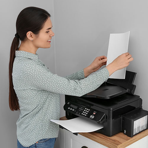 woman printing